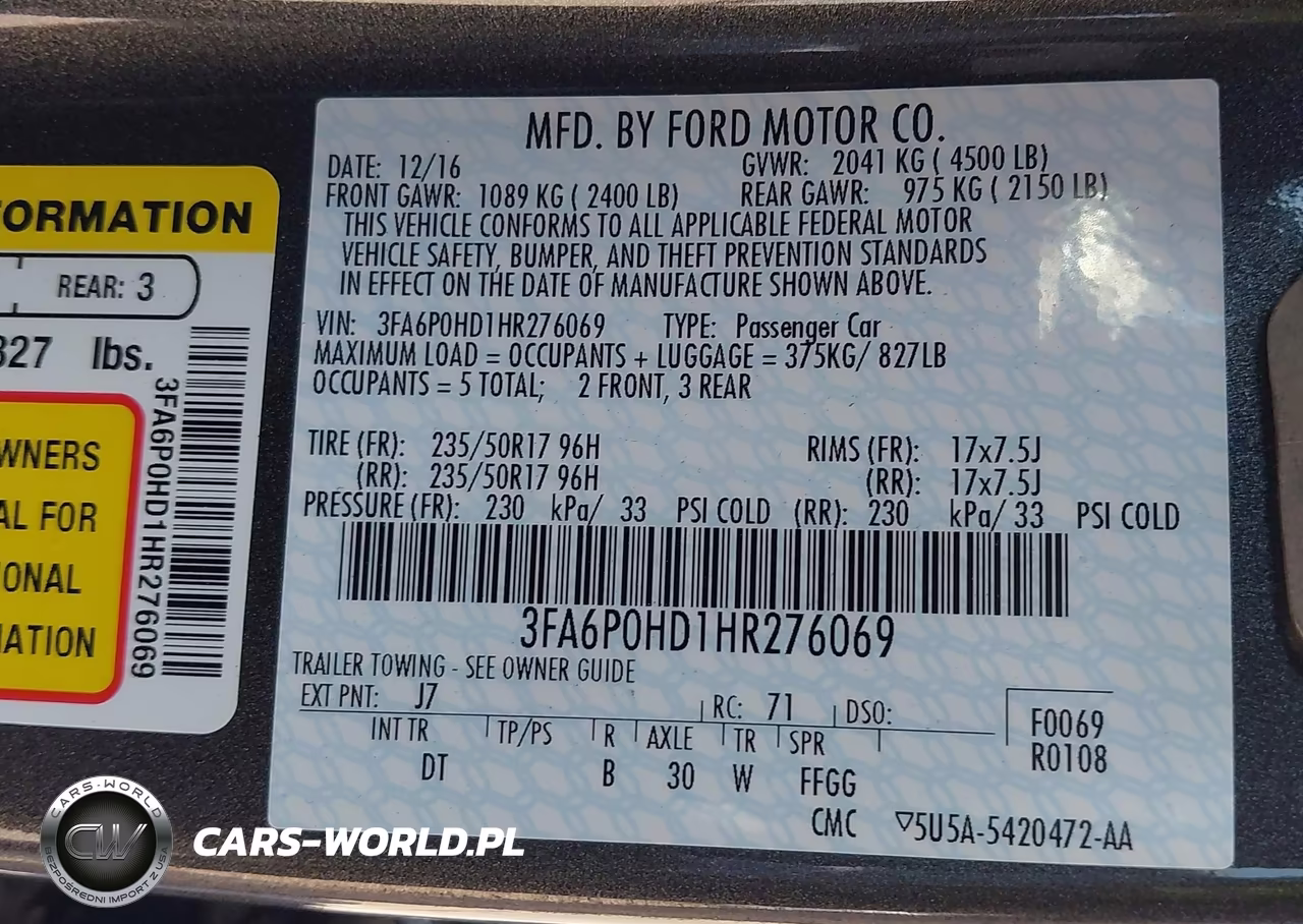 2017 Ford Fusion Se VIN:3FA6P0HD1HR276069 - 9