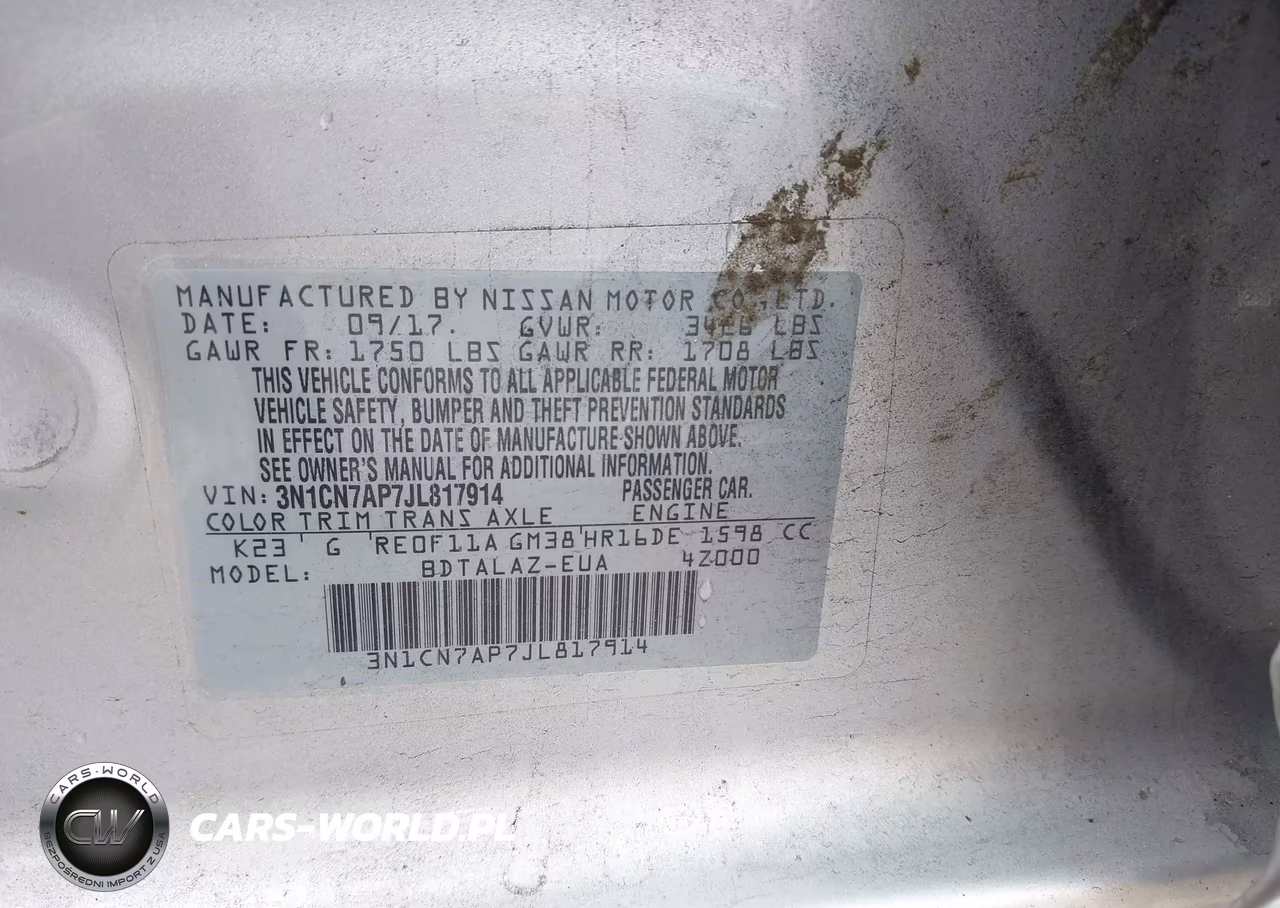 2018 Nissan Versa 1.6 S+ VIN:3N1CN7AP7JL817914 - 9