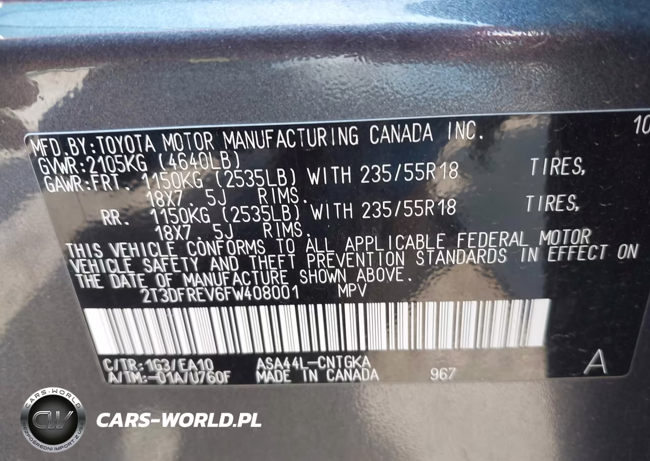 2015 Toyota Rav4 Limited VIN:2T3DFREV6FW408001 - 9