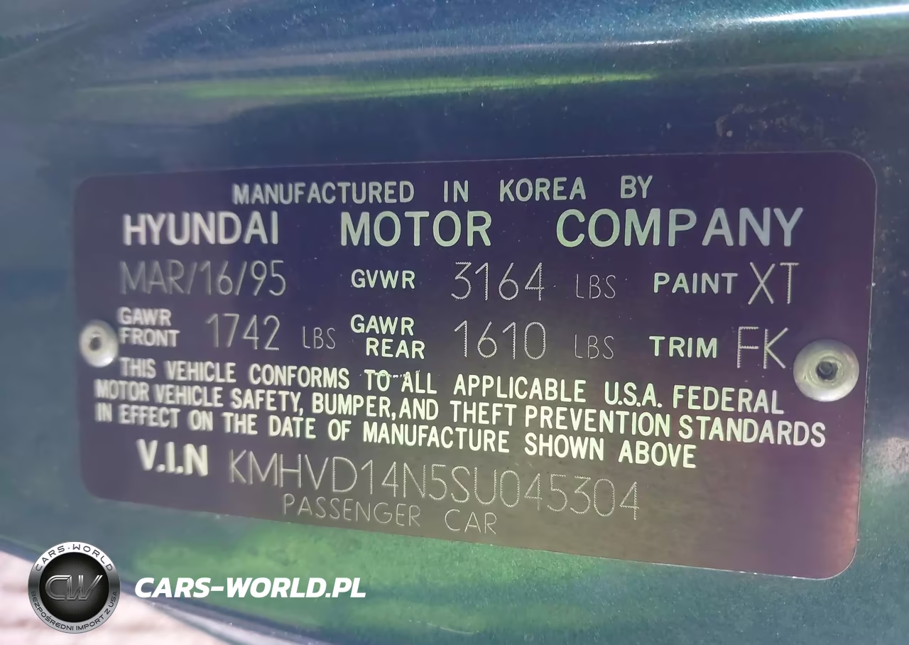 1995 Hyundai Accent L VIN:KMHVD14N5SU045304 - 9