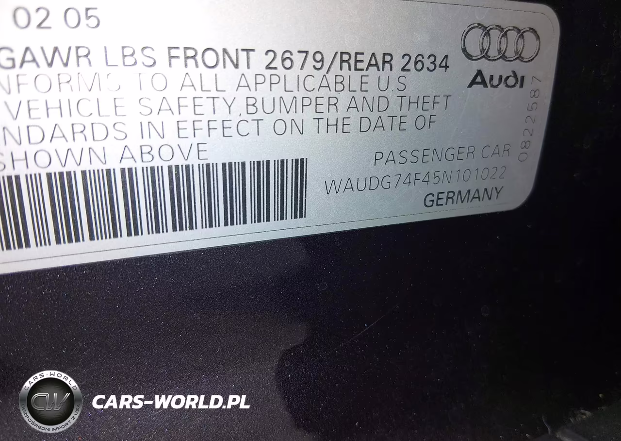 2005 Audi A6 3.2 VIN:WAUDG74F45N101022 - 9