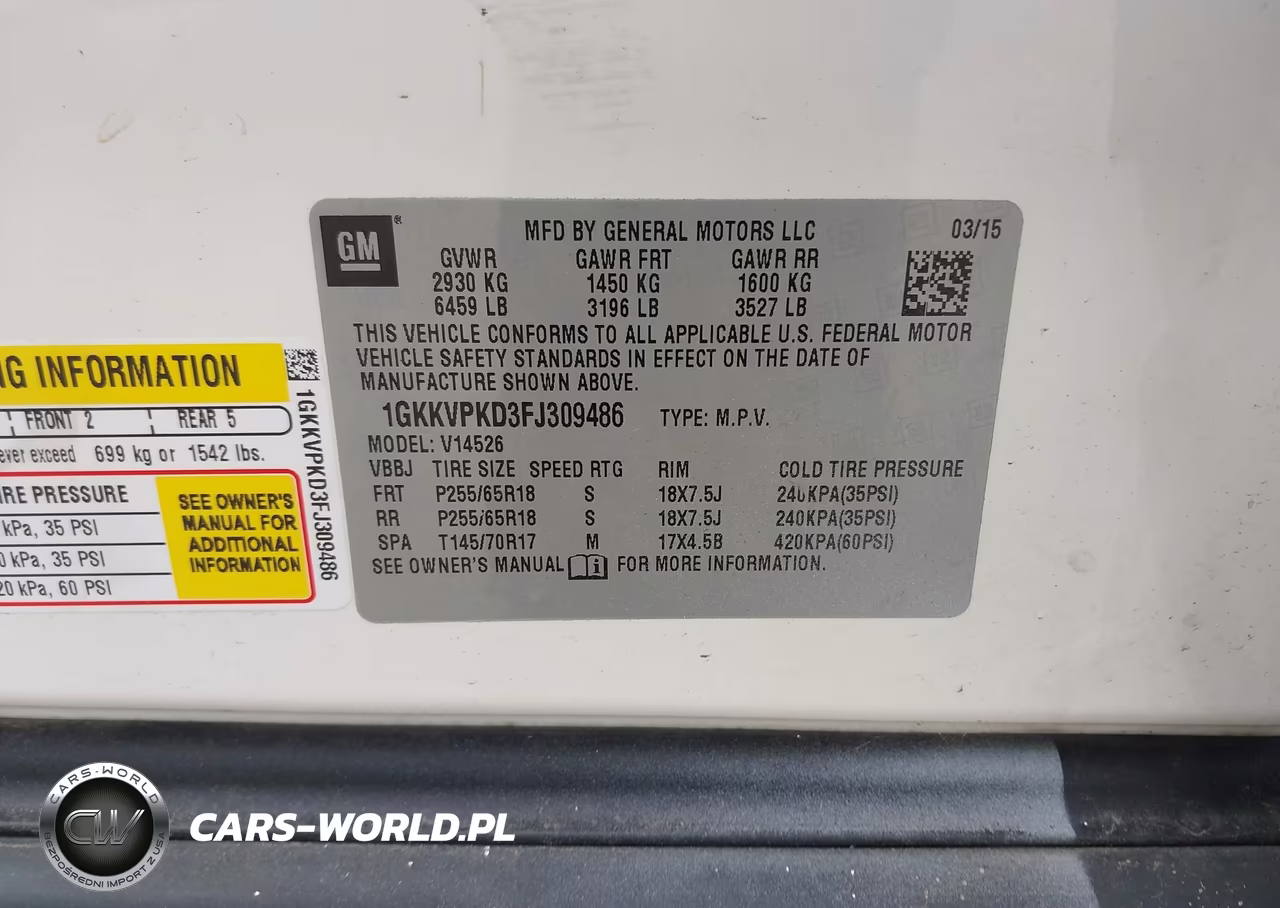 2015 GMC Acadia Sle-2 VIN:1GKKVPKD3FJ309486 - 9