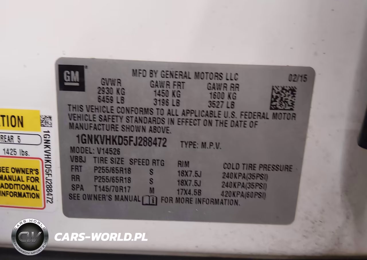 2015 Chevrolet Traverse 2Lt VIN:1GNKVHKD5FJ288472 - 9