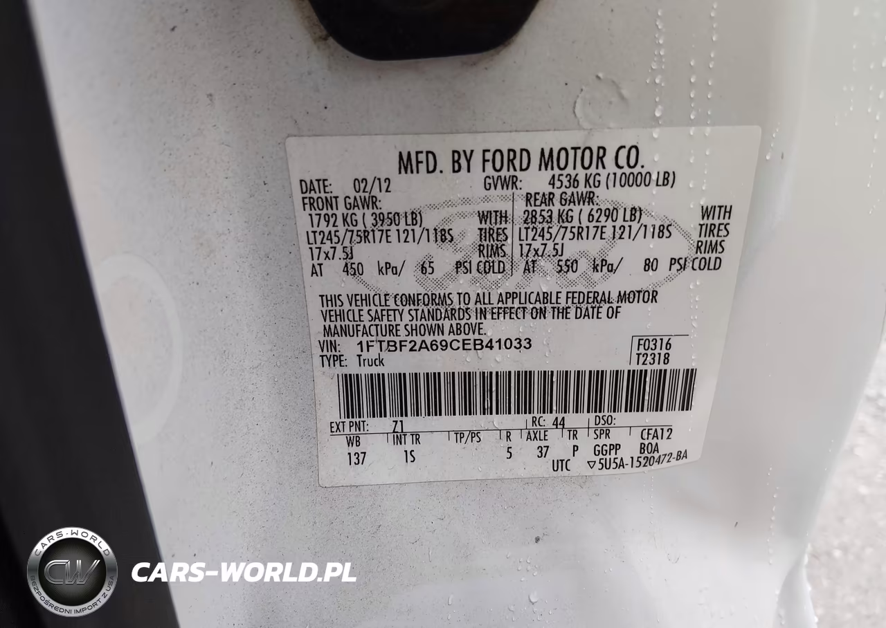 2012 Ford F-250 Xl VIN:1FTBF2A69CEB41033 - 9