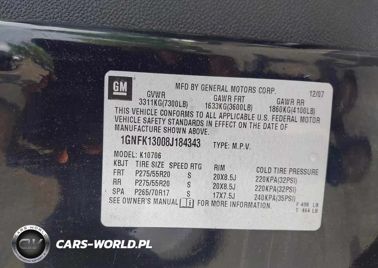 2008 Chevrolet Tahoe Lt VIN:1GNFK13008J184343 - 9