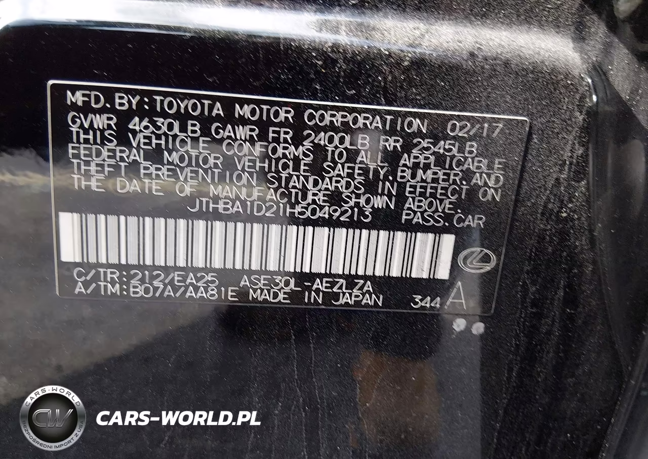 2017 Lexus Is 200T VIN:JTHBA1D21H5049213 - 9