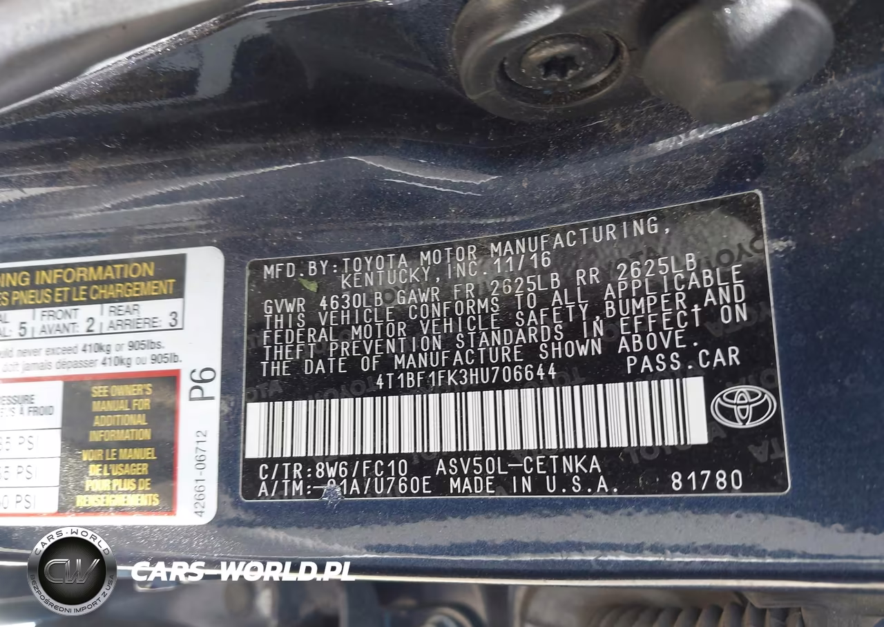 2017 Toyota Camry Le VIN:4T1BF1FK3HU706644 - 9