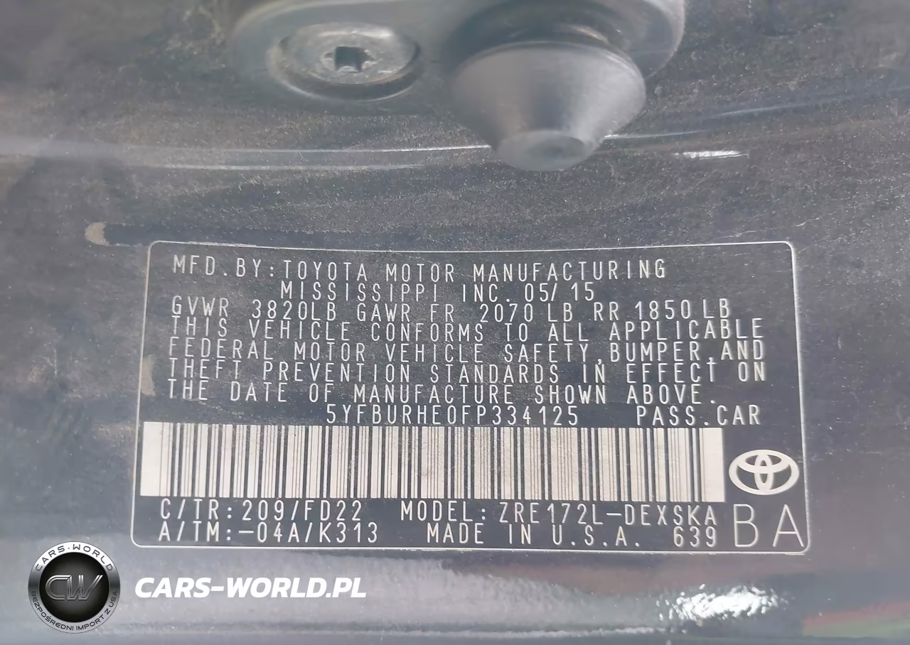 2015 Toyota Corolla S Plus VIN:5YFBURHE0FP334125 - 9