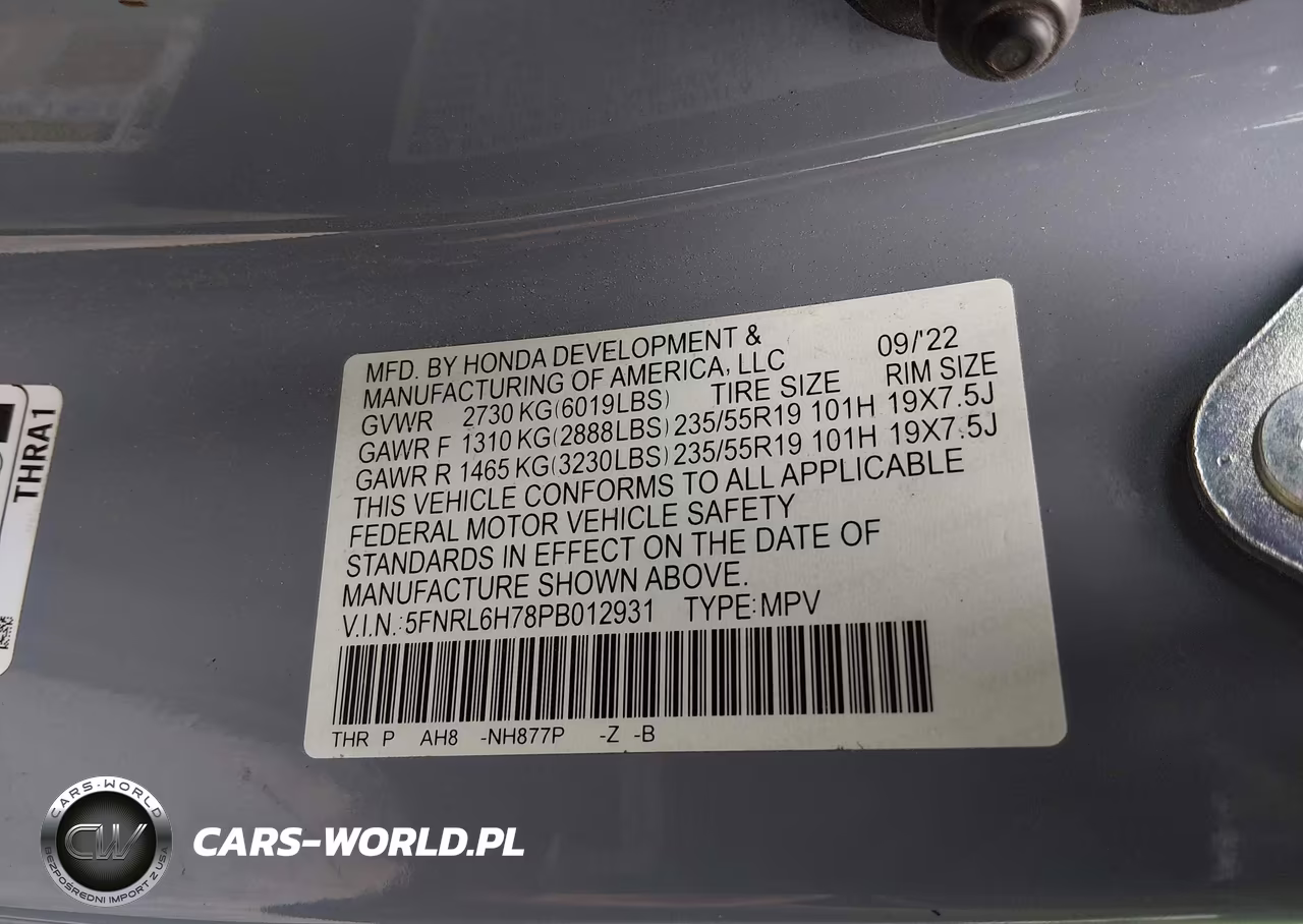 2023 Honda Odyssey Sport VIN:5FNRL6H78PB012931 - 9