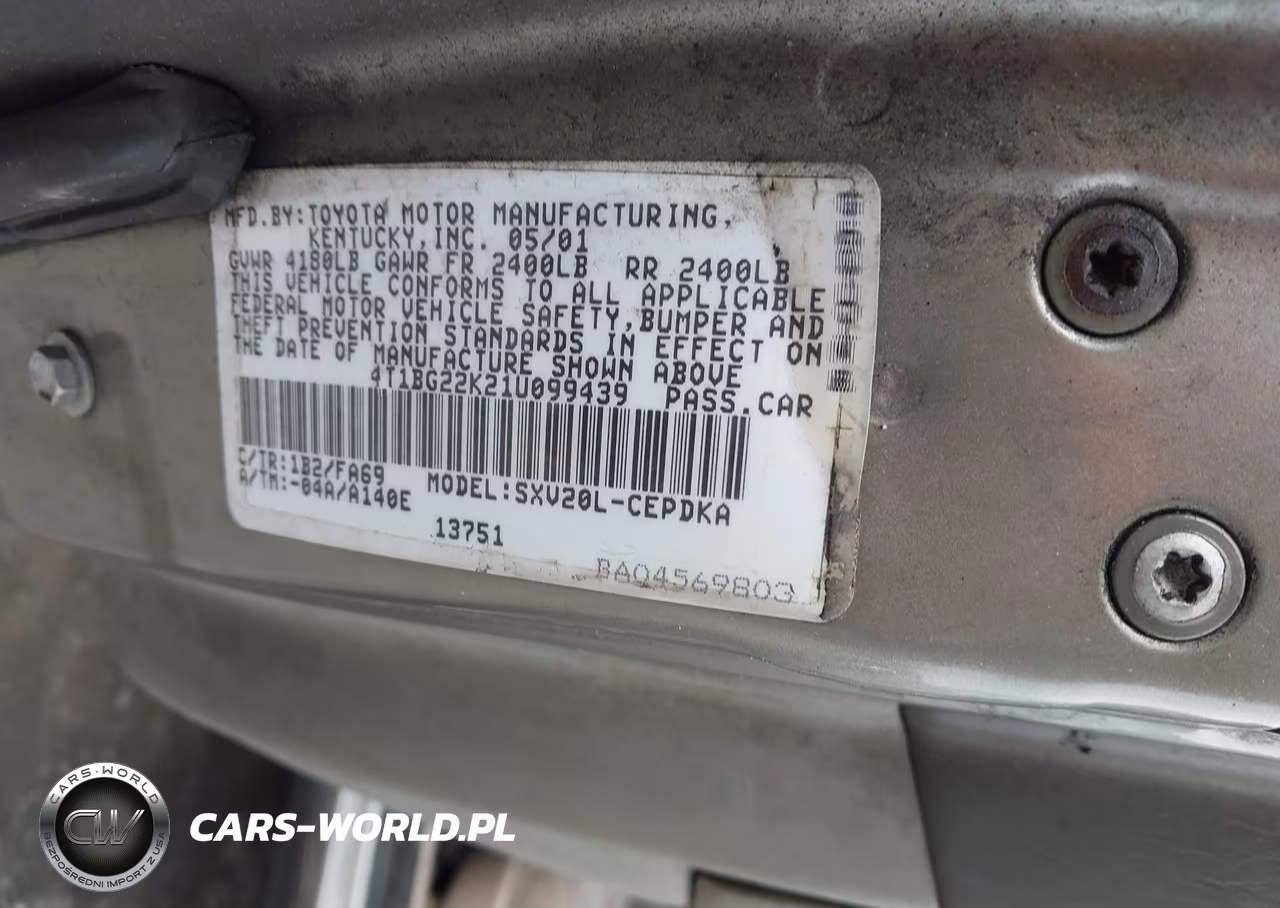 2001 Toyota Camry Ce VIN:4T1BG22K21U099439 - 9