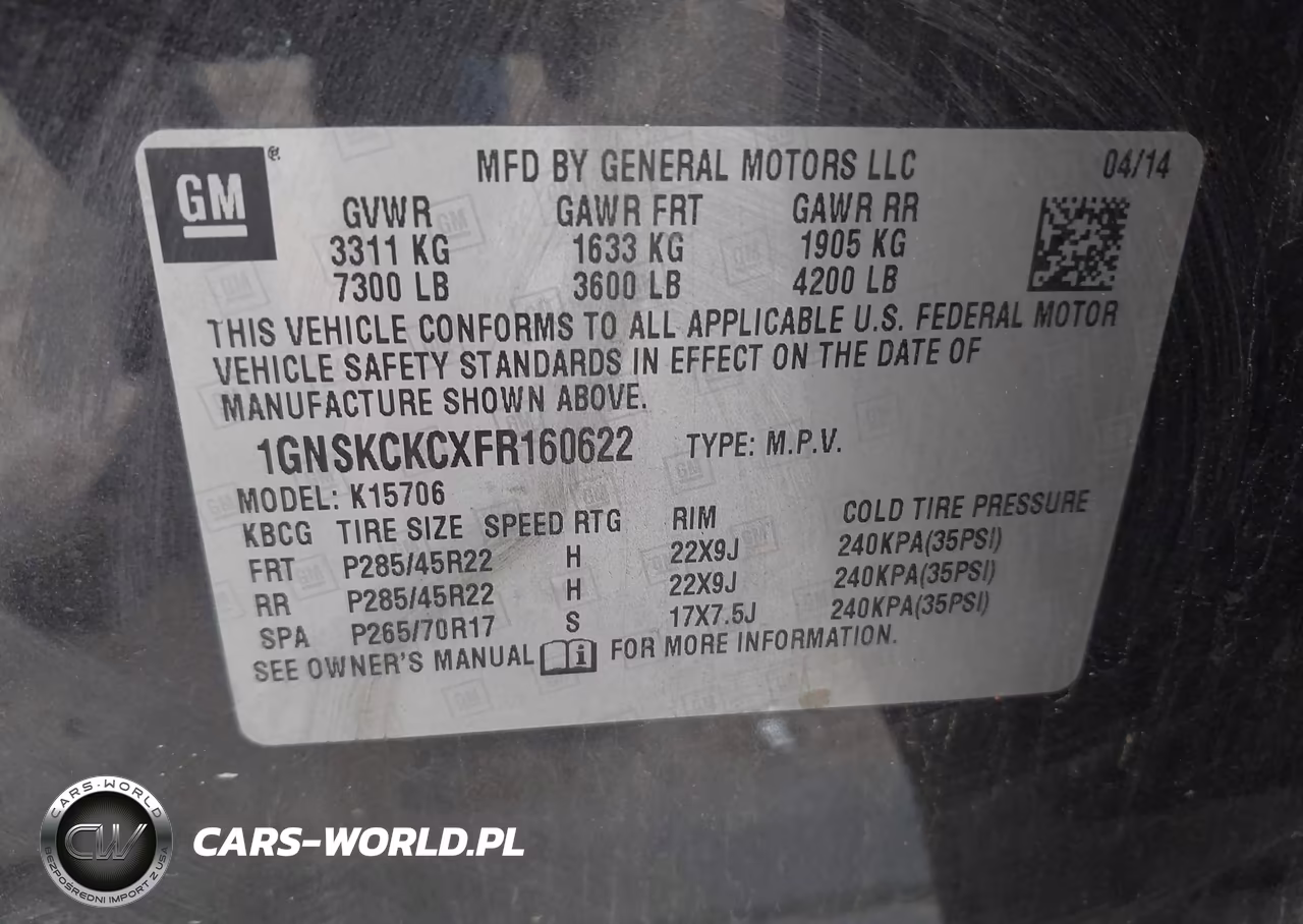 2015 Chevrolet Tahoe Ltz VIN:1GNSKCKCXFR160622 - 9