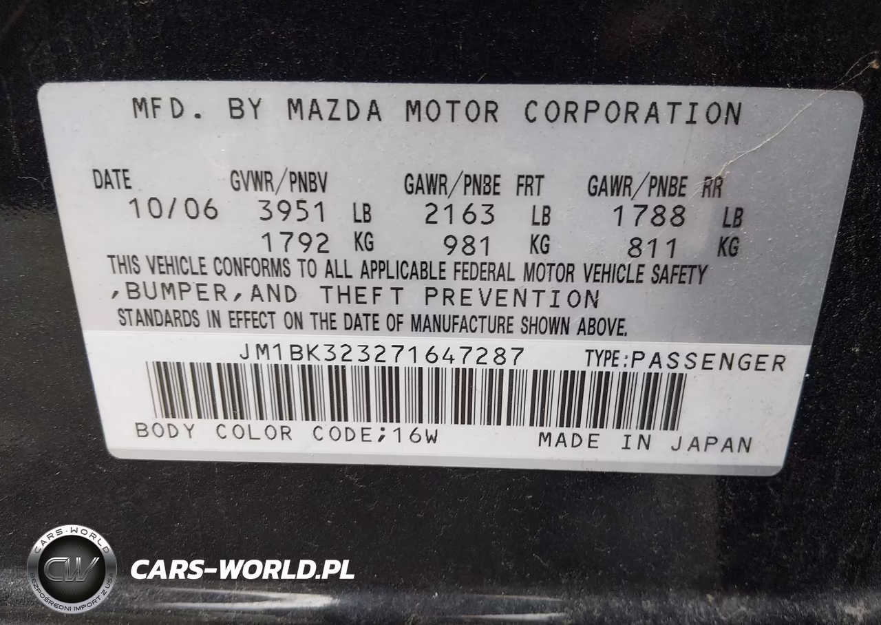 2007 Mazda Mazda3 S Grand Touring VIN:JM1BK323271647287 - 9
