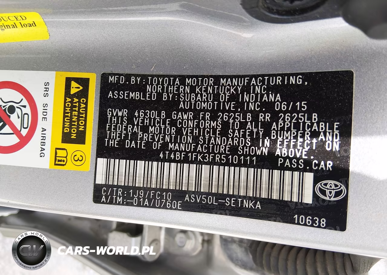 2015 Toyota Camry Le VIN:4T4BF1FK3FR510111 - 9