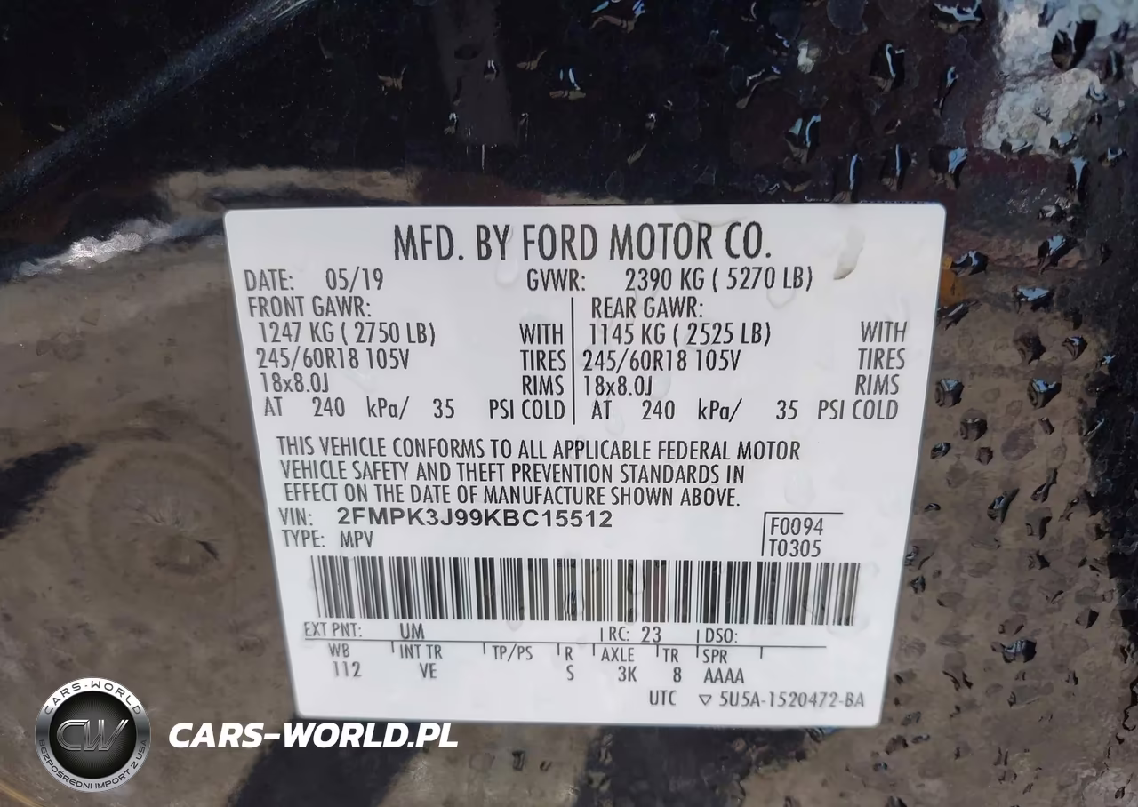 2019 Ford Edge Sel VIN:2FMPK3J99KBC15512 - 9