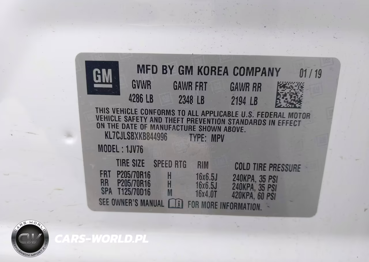 2019 Chevrolet Trax Lt VIN:KL7CJLSBXKB844996 - 9