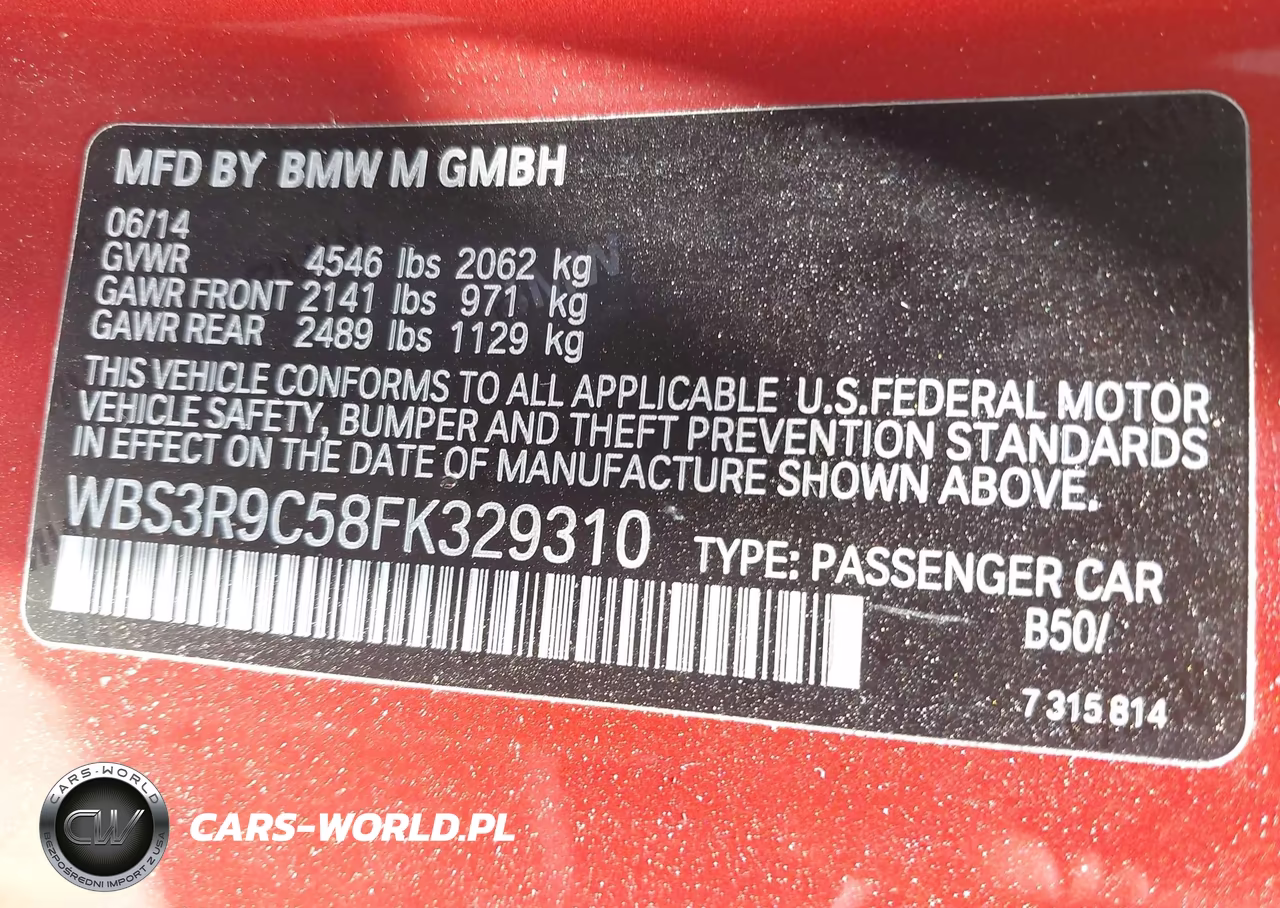 2015 BMW M4 VIN:WBS3R9C58FK329310 - 9