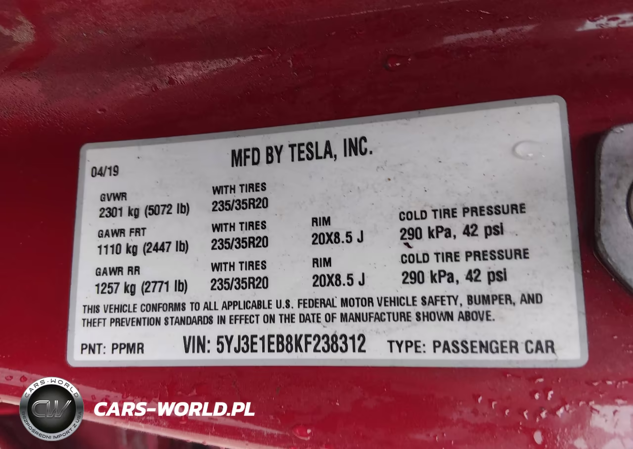 2019 Tesla Model 3 Long Range-Performance VIN:5YJ3E1EB8KF238312 - 9