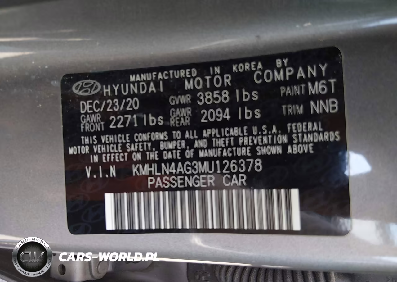 2021 Hyundai Elantra Sel VIN:KMHLN4AG3MU126378 - 9
