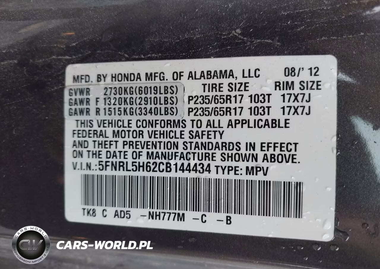 2012 Honda Odyssey Ex-L VIN:5FNRL5H62CB144434 - 9