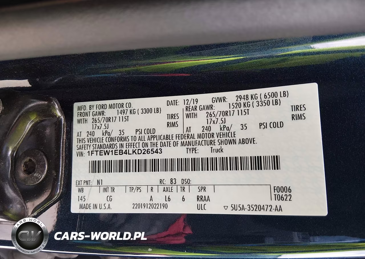 2020 Ford F-150 Xl VIN:1FTEW1EB4LKD26543 - 9