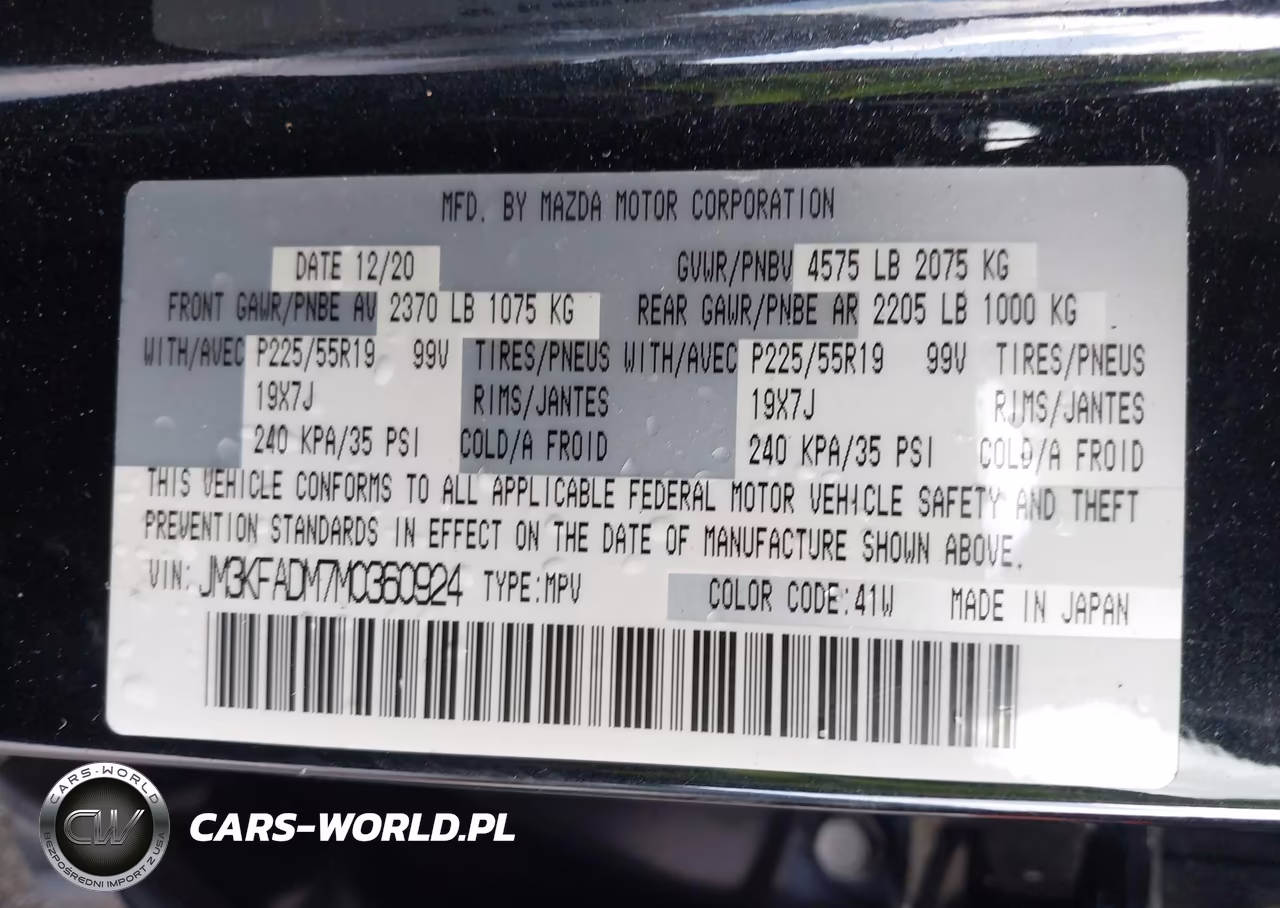 2021 Mazda Cx-5 Grand Touring VIN:JM3KFADM7M0360924 - 9