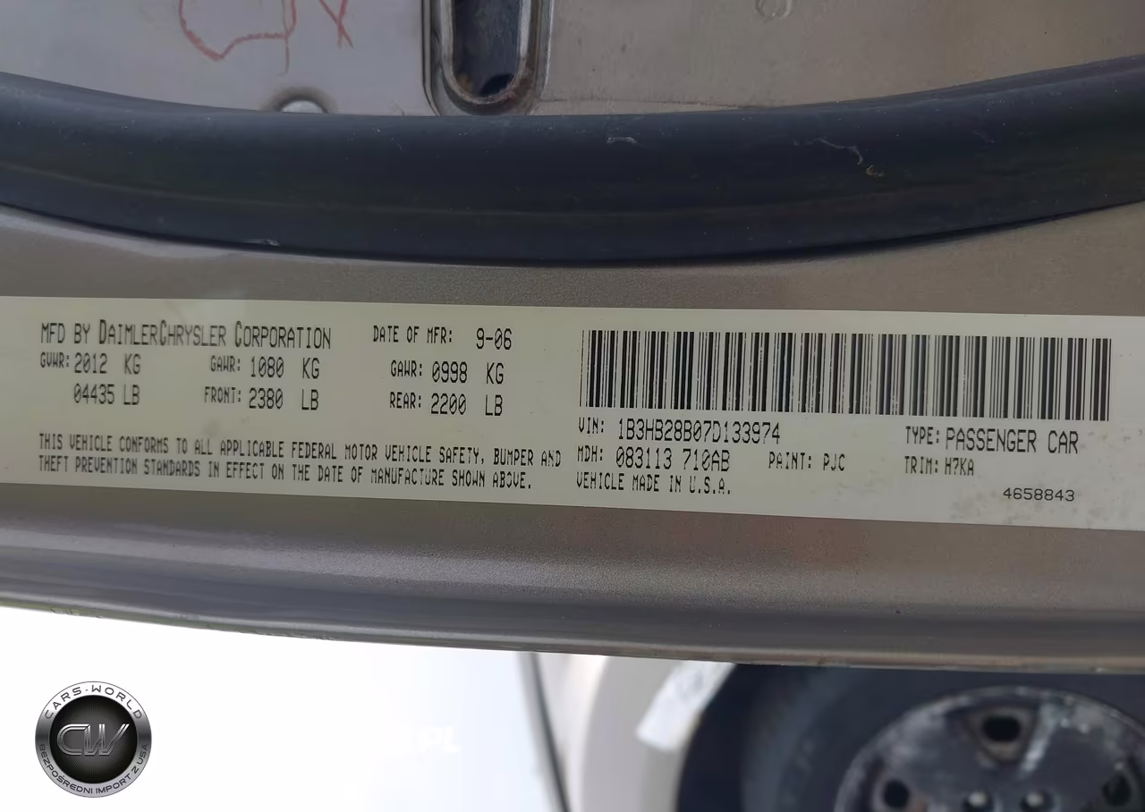 2007 Dodge Caliber VIN:1B3HB28B07D133974 - 9