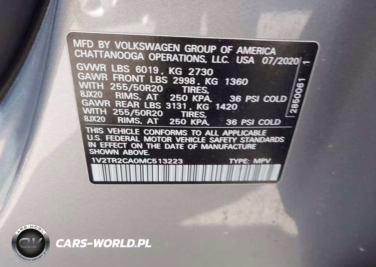 2021 Volkswagen Atlas 3.6L V6 Sel Premium VIN:1V2TR2CA0MC513223 - 9
