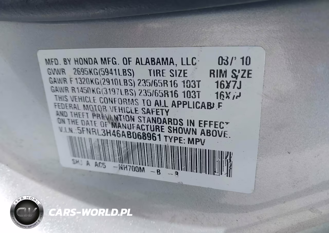 2006 Honda Odyssey Ex-L VIN:5FNRL38666B442963 - 9