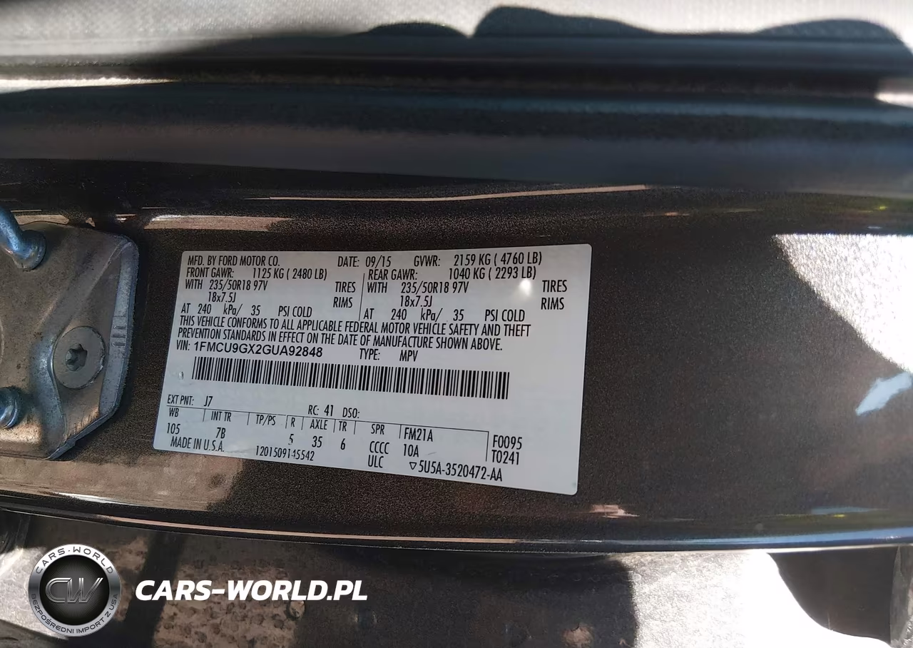 2016 Ford Escape Se VIN:1FMCU9GX2GUA92848 - 9