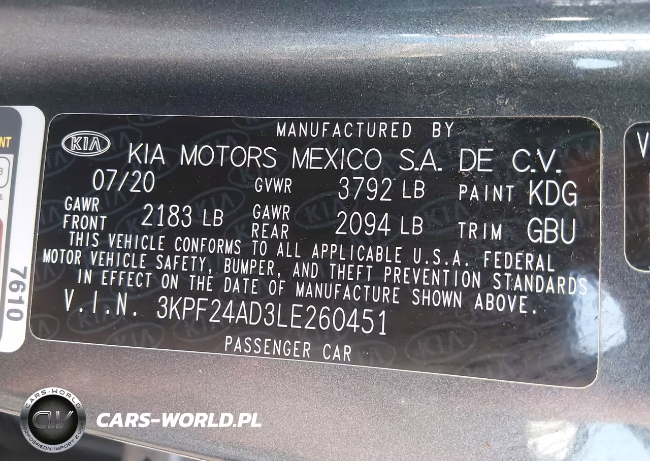 2020 Kia Forte Lxs VIN:3KPF24AD3LE260451 - 9