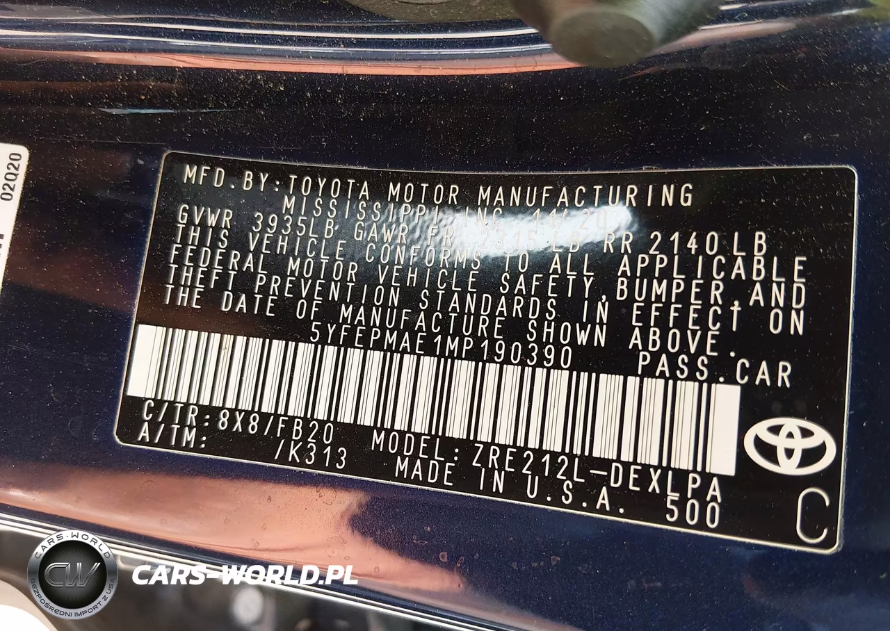 2021 Toyota Corolla Le VIN:5YFEPMAE1MP190390 - 9