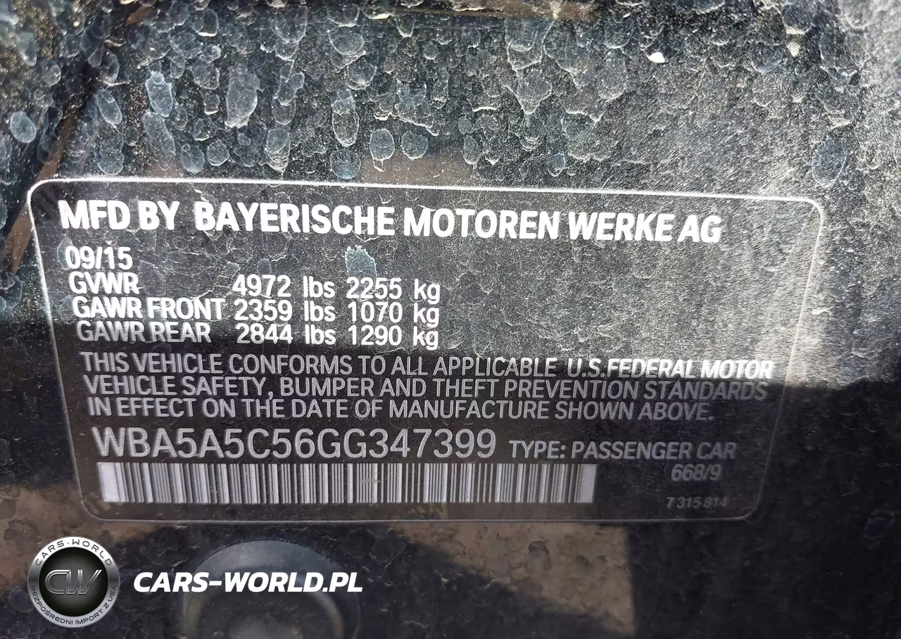 2016 BMW 528I VIN:WBA5A5C56GG347399 - 9