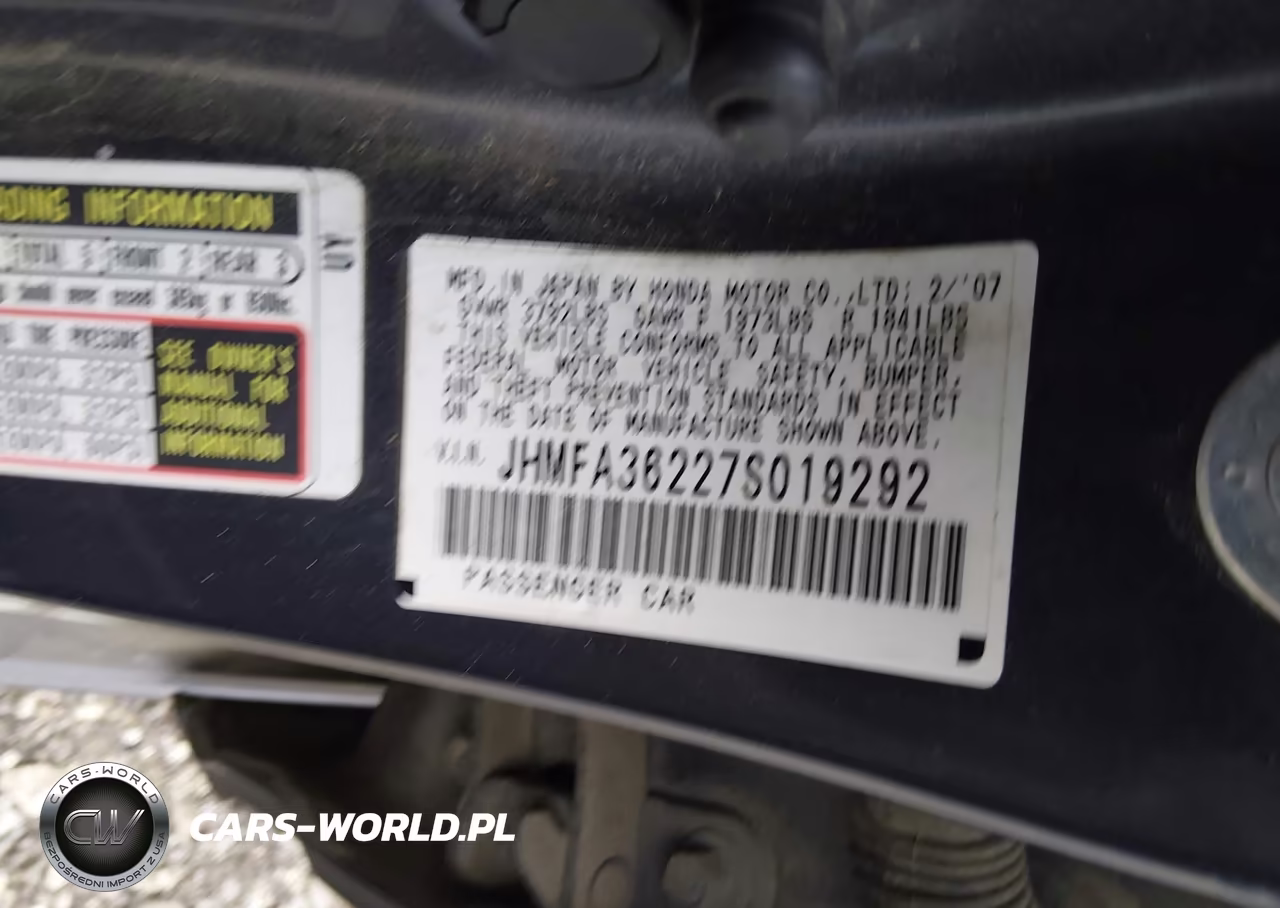 2007 Honda Civic Hybrid VIN:JHMFA36227S019292 - 9