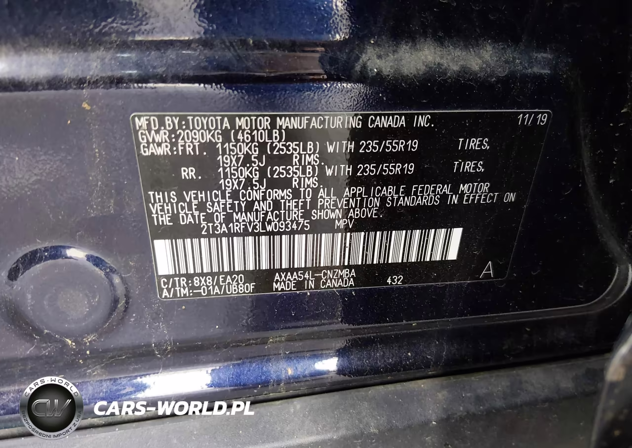 2020 Toyota Rav4 Xle Premium VIN:2T3A1RFV3LW093475 - 9