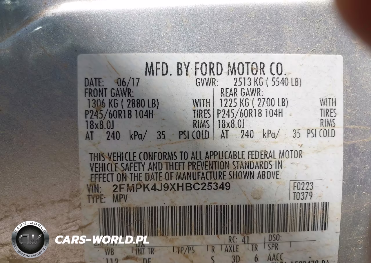 2017 Ford Edge Sel VIN:2FMPK4J9XHBC25349 - 9