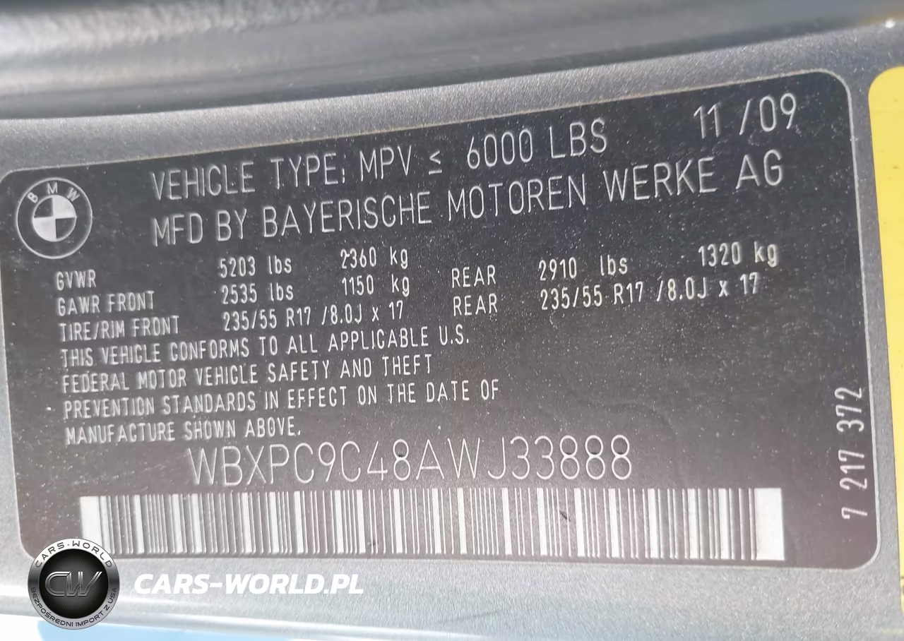 2010 BMW X3 xDrive30I VIN:WBXPC9C48AWJ33888 - 9