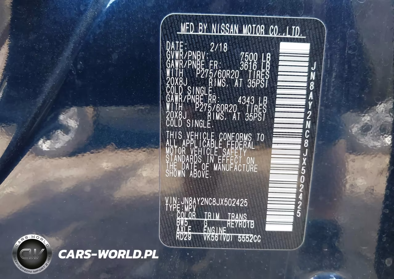 2018 Nissan Armada Sl VIN:JN8AY2NC8JX502425 - 9