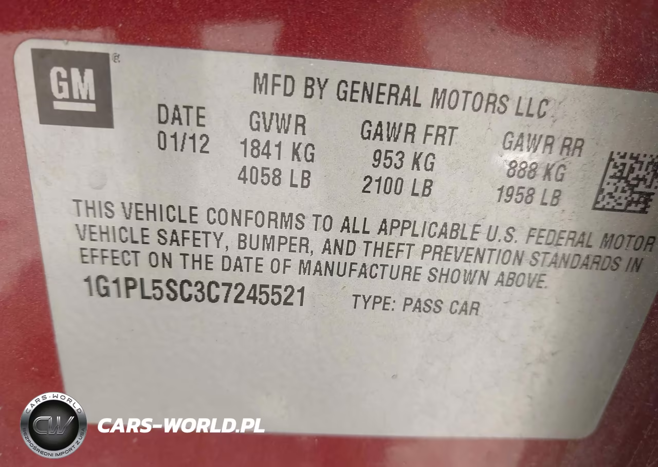 2012 Chevrolet Cruze 1Lt VIN:1G1PL5SC3C7245521 - 9