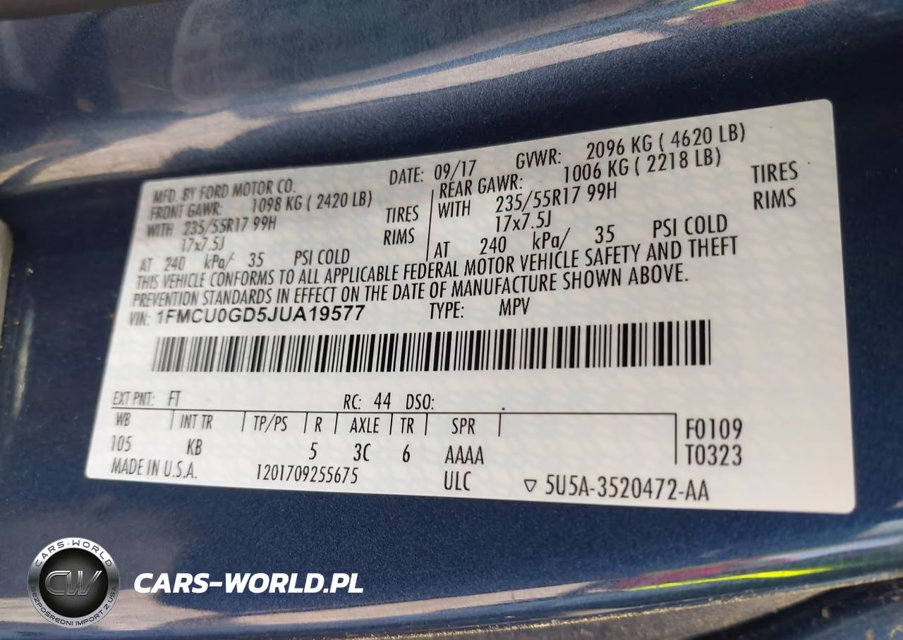 2018 Ford Escape Se VIN:1FMCU0GD5JUA19577 - 9