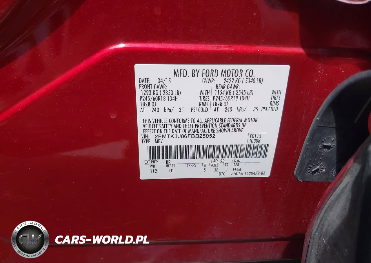 2015 Ford Edge Sel VIN:2FMTK3J86FBB25052 - 9