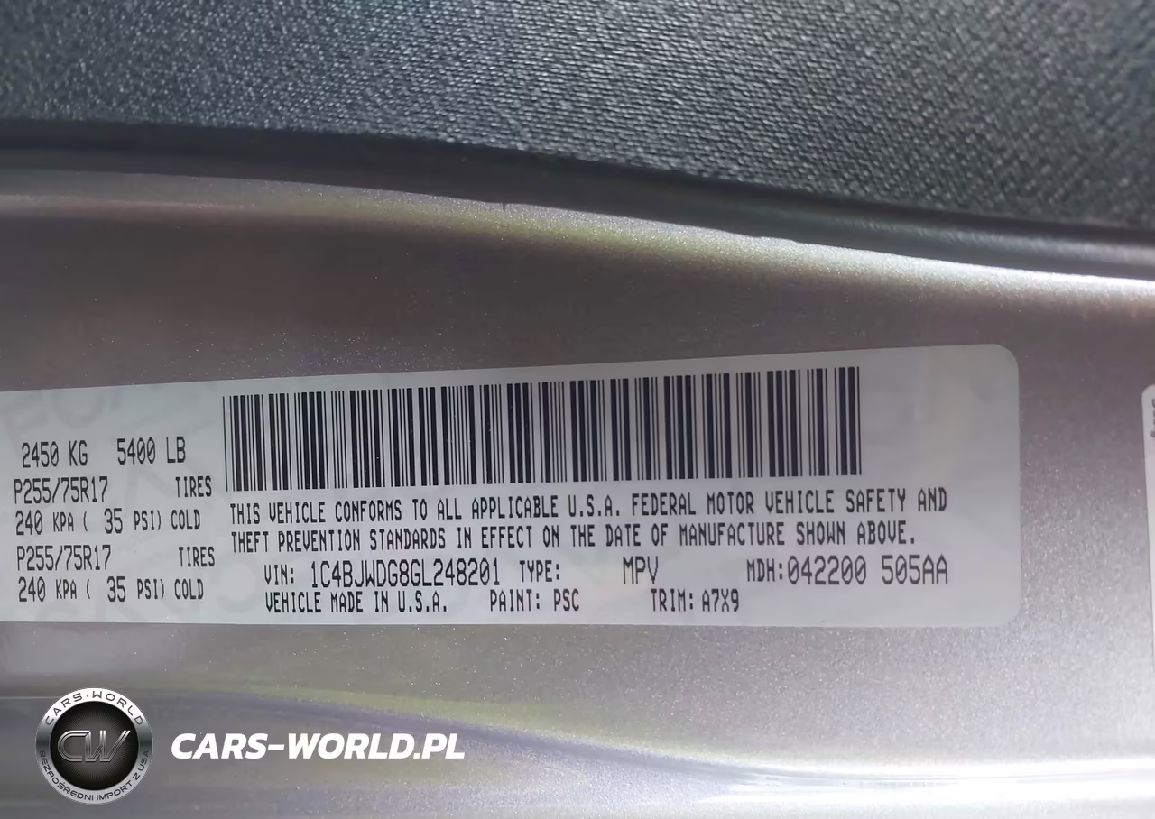 2016 Jeep Wrangler Unlimited Sport VIN:1C4BJWDG8GL248201 - 9