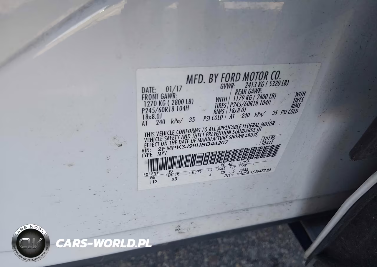 2017 Ford Edge Sel VIN:2FMPK3J99HBB44207 - 9