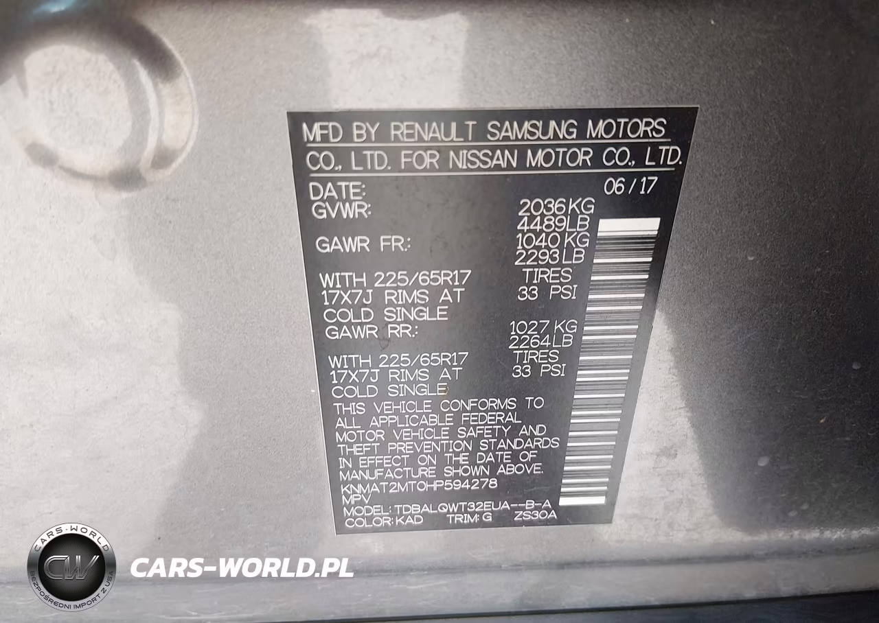 2017 Nissan Rogue Sv VIN:KNMAT2MT0HP594278 - 9