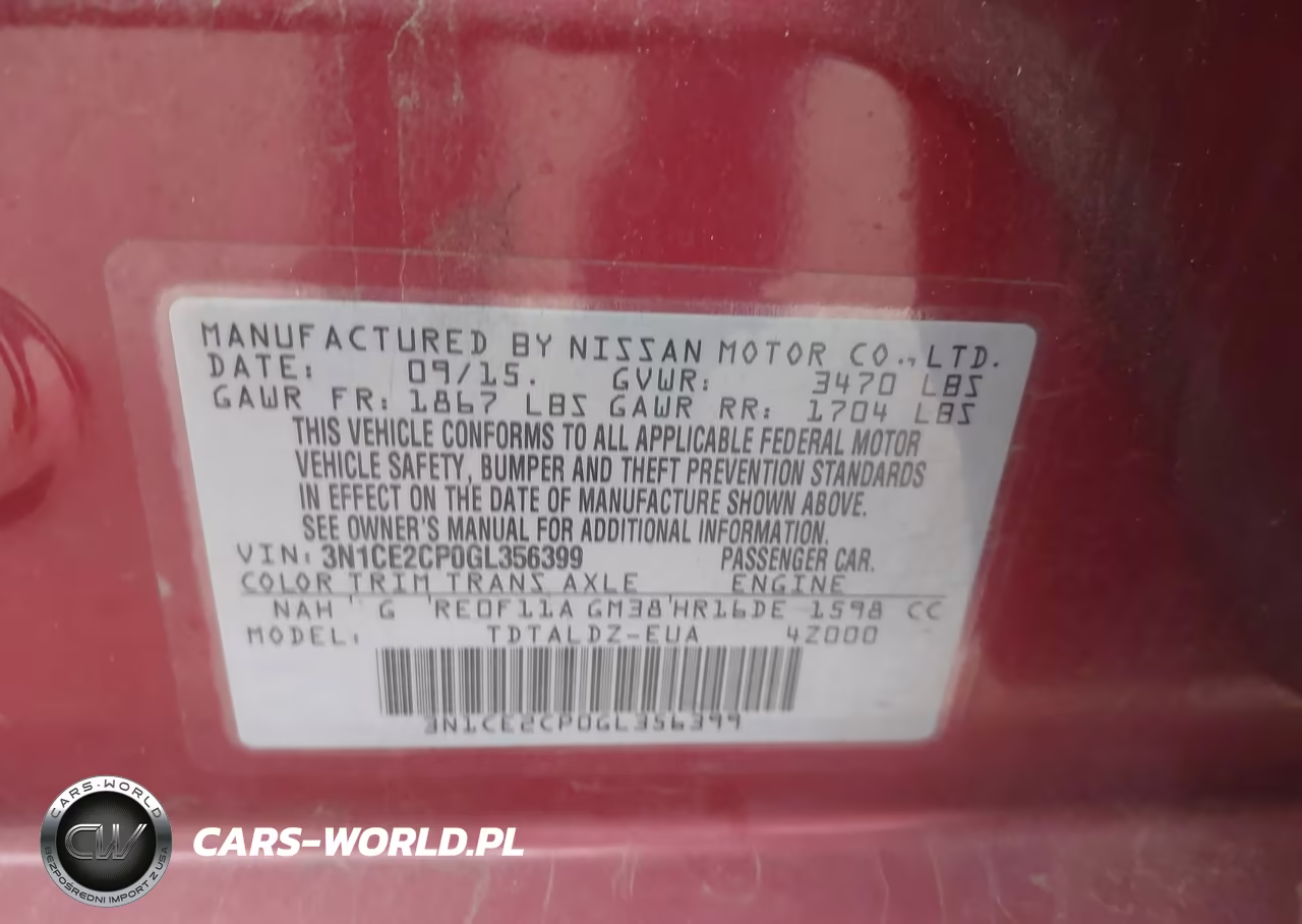 2016 Nissan Versa Note S (Sr)-S Plus-Sl-Sr-Sv VIN:3N1CE2CP0GL356399 - 9
