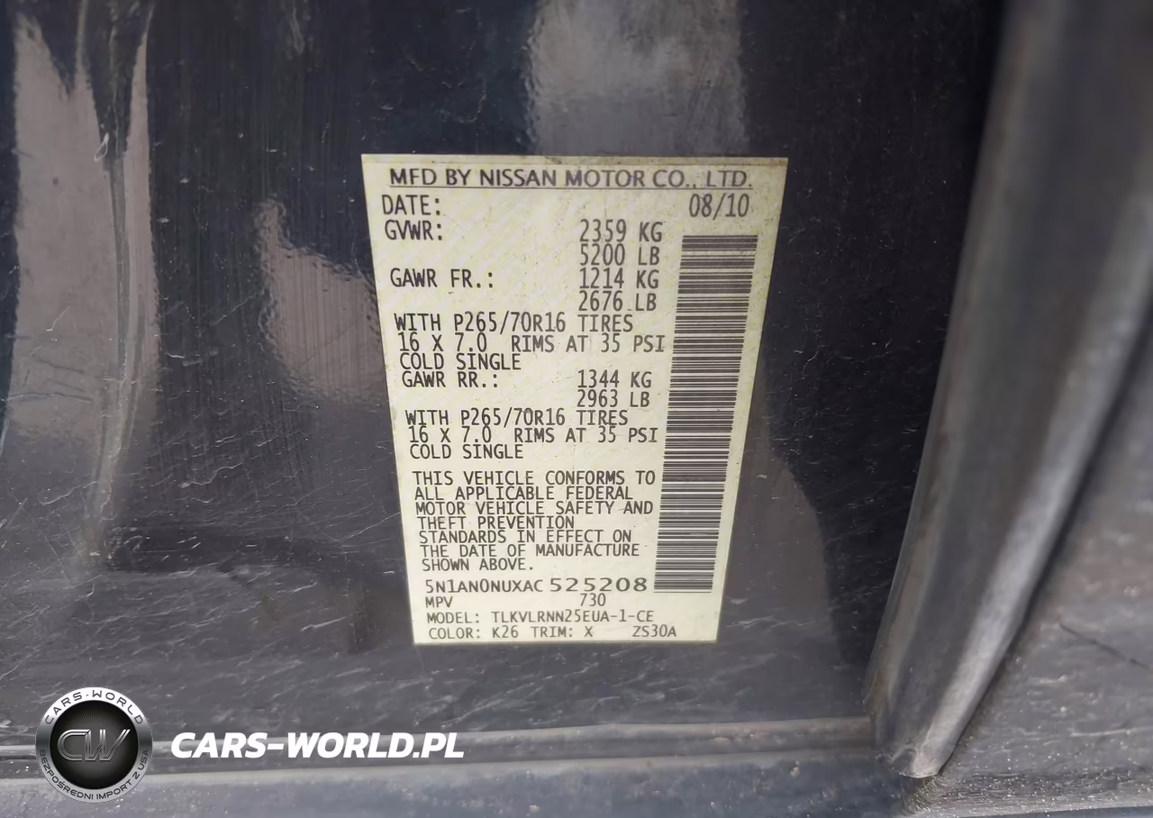 2010 Nissan Xterra S VIN:5N1AN0NUXAC525208 - 9