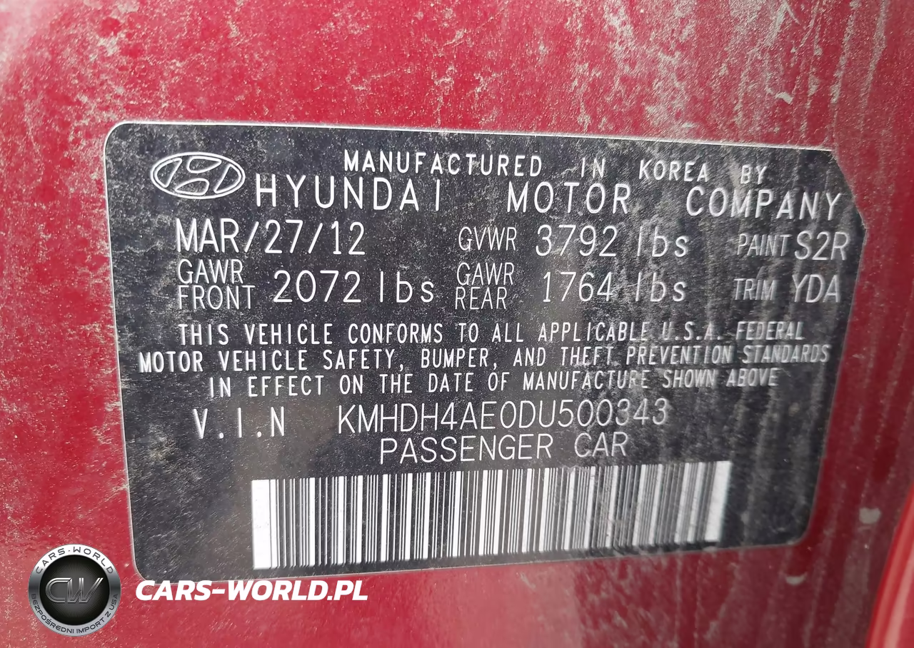 2013 Hyundai Elantra Gls VIN:KMHDH4AE0DU500343 - 9