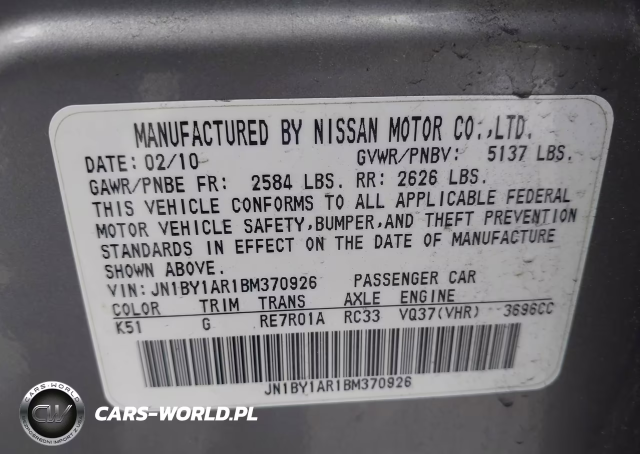 2011 Infiniti M37X VIN:JN1BY1AR1BM370926 - 9