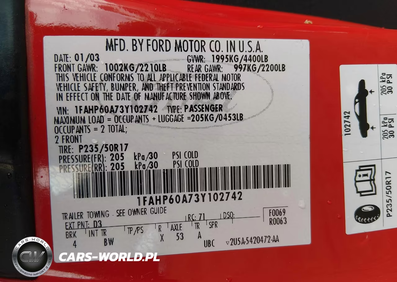 2003 Ford Thunderbird VIN:1FAHP60A73Y102742 - 9