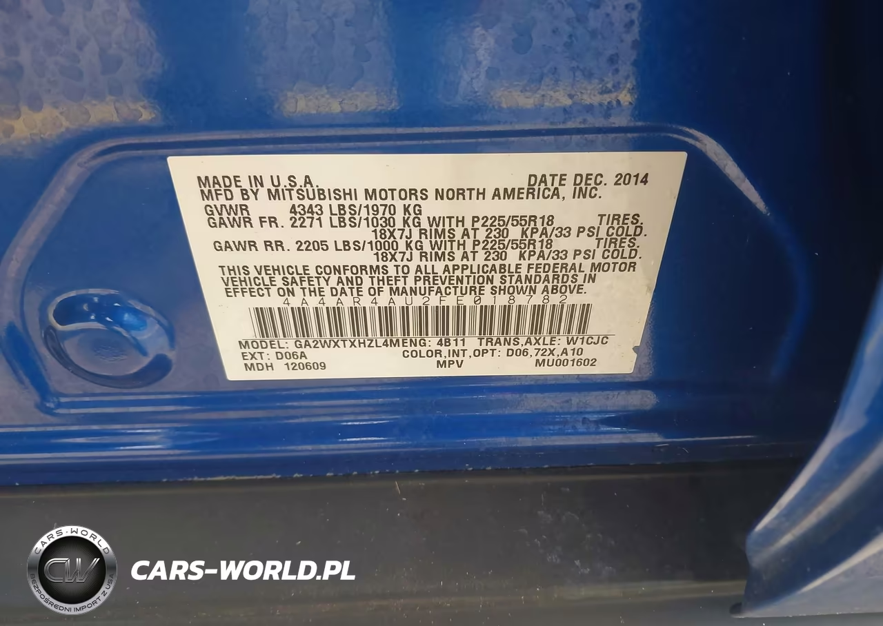 2015 Mitsubishi Outlander Sport Se VIN:4A4AR4AU2FE018782 - 9