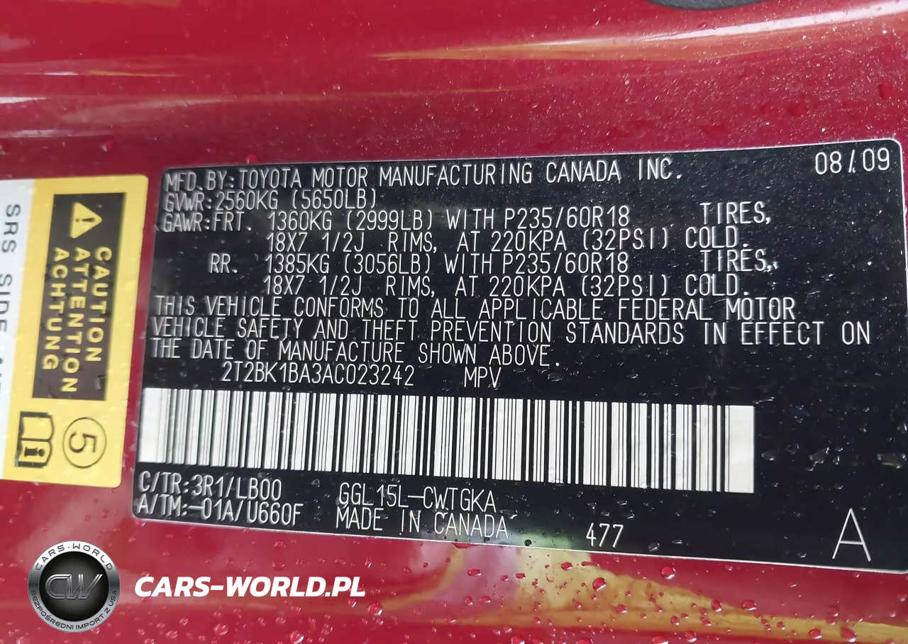 2010 Lexus Rx 350 VIN:2T2BK1BA3AC023242 - 9